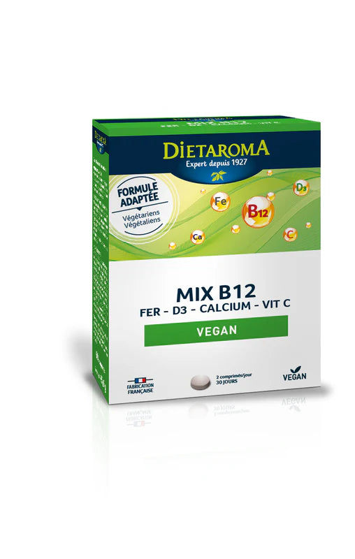 Mélange b12-fer-D3-calcium-vit C vegan