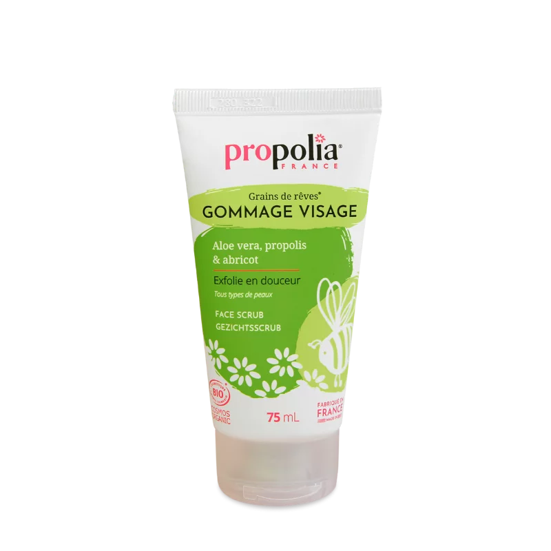 Gelaatscrub propolis, aloë vera en abrikozenpit BIO