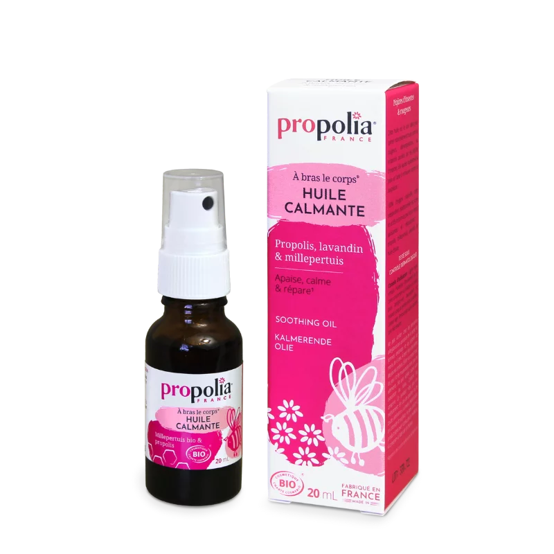 Kalmerende huidolie BIO met Propolis, Lavandin en Sint-Janskruid