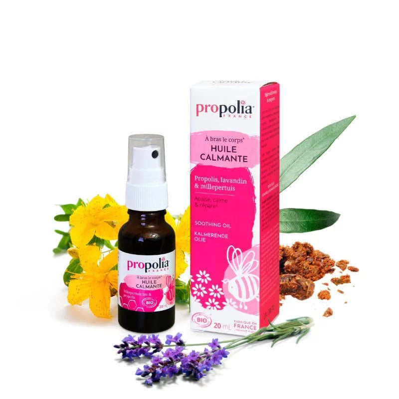Kalmerende huidolie BIO met Propolis, Lavandin en Sint-Janskruid