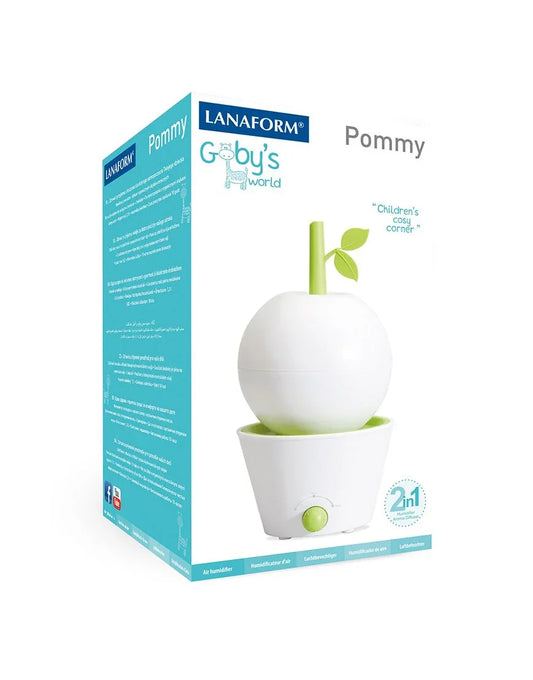 Lanaform Pommy 2-in-1 luchtbevochtiger en aroma diffuser voor kinderen met groen blad design