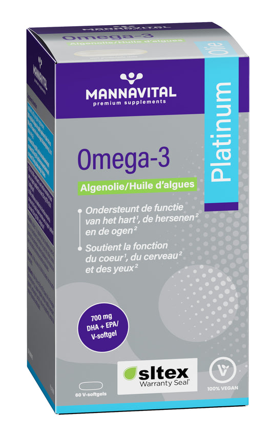 Omega-3 Platinum Algenolie – 700 mg DHA+EPA – 60 V-softgels