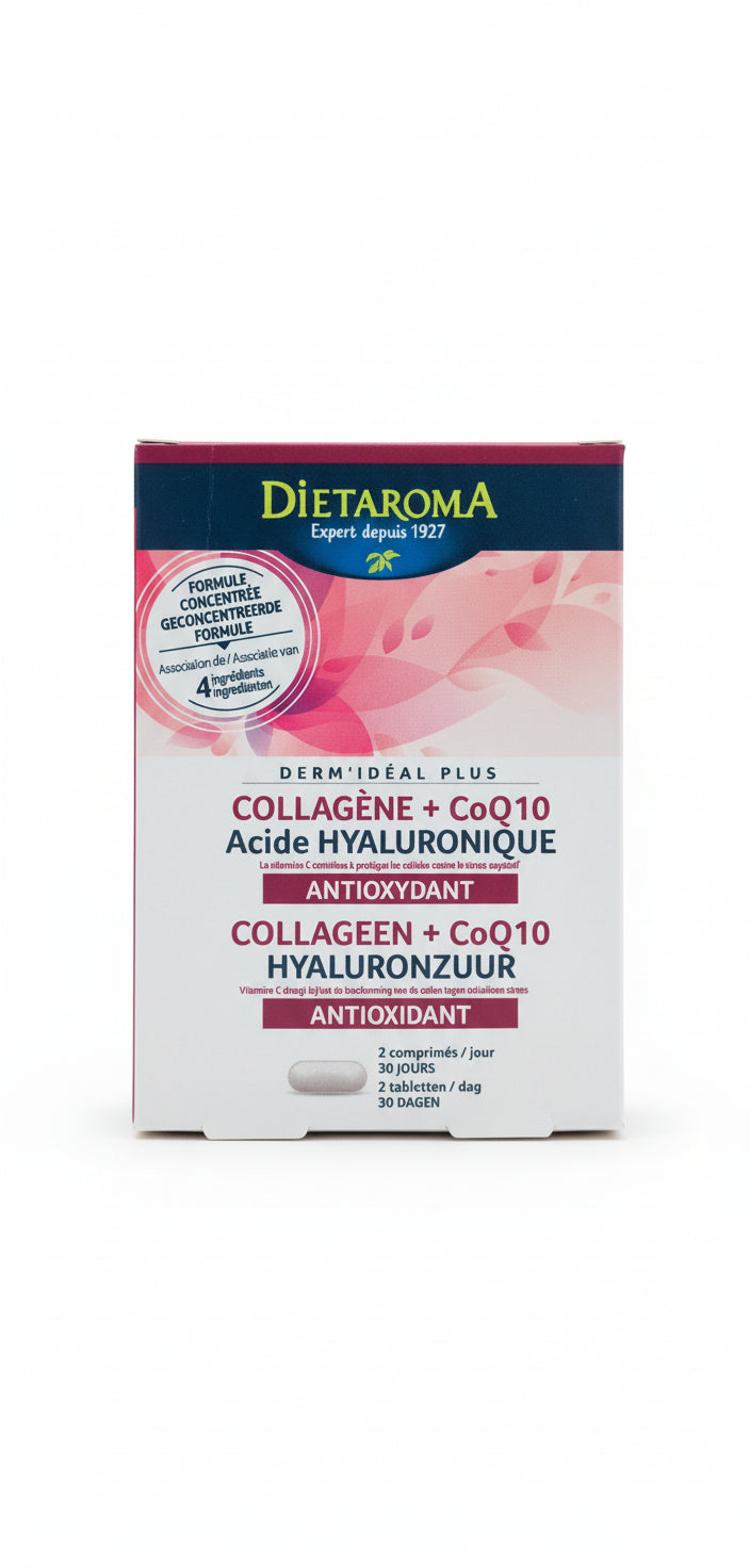Derm'Idéal + - Anti-aging - Collageen, Co Q10 en hyaluronzuur, 60 tabletten - Premium supplement | Yves Strick